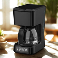 HKM-246867 Programmable 5-Cup Coffee Maker with Ground Coffee Option, Clear Water Level Indicator, Non-Stick Warming Plate
