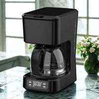 HKM-246867 Programmable 5-Cup Coffee Maker with Ground Coffee Option, Clear Water Level Indicator, Non-Stick Warming Plate