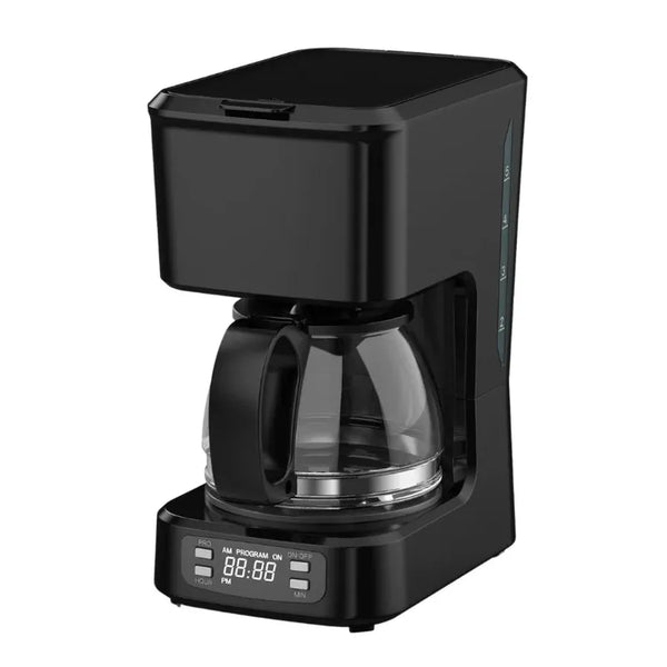 HKM-246867 Programmable 5-Cup Coffee Maker with Ground Coffee Option, Clear Water Level Indicator, Non-Stick Warming Plate