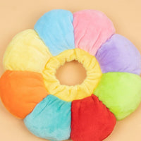HKM-2470333 Cat Headgear Collar for Sterilization - Sunflower Rainbow Design, Adjustable Fit for Small to Medium Pets