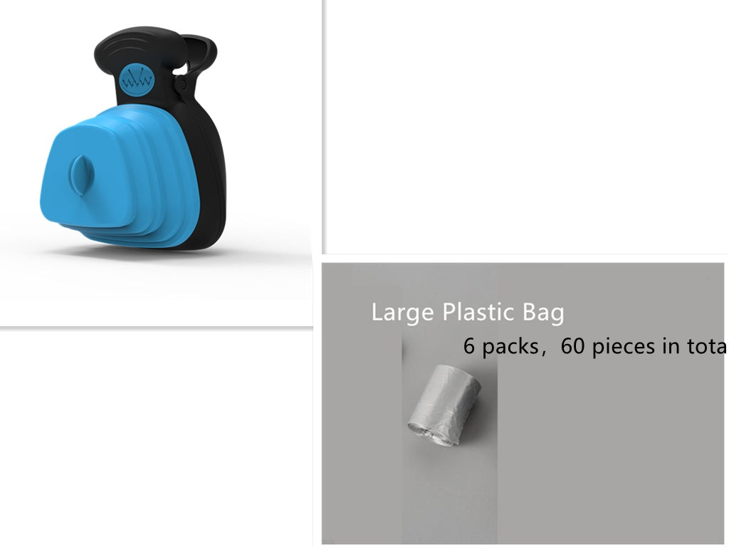 HKM-2470589 Foldable Silicone Poop Bag Dispenser with Travel Spoon for Outdoor Use