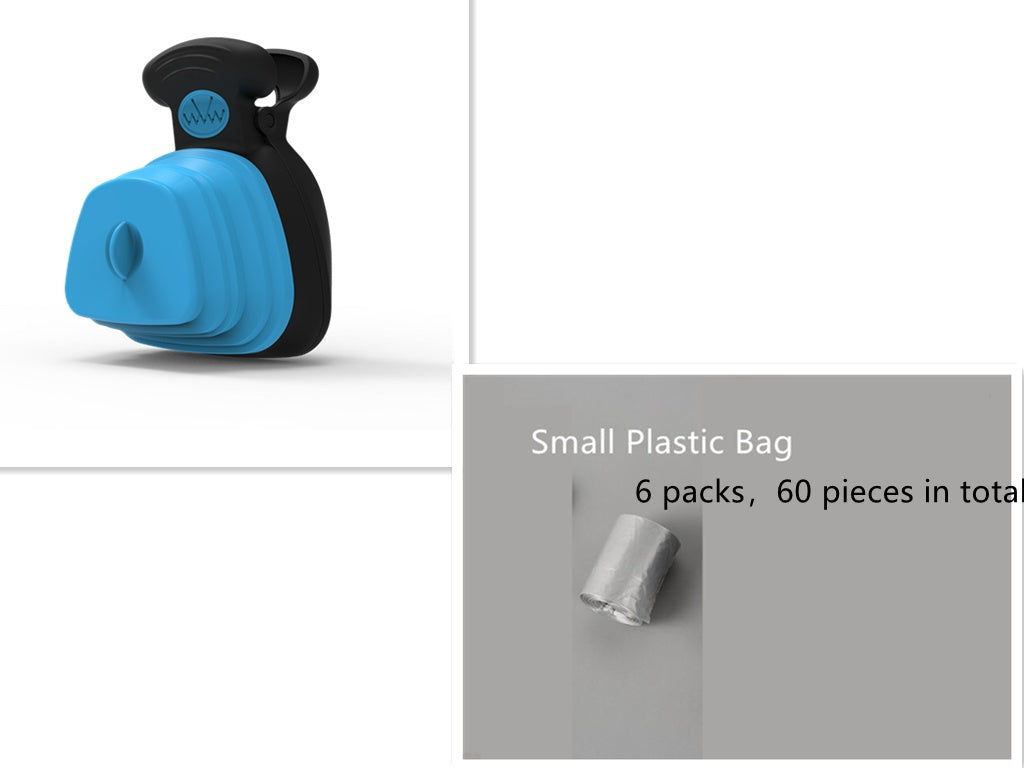 HKM-2470589 Foldable Silicone Poop Bag Dispenser with Travel Spoon for Outdoor Use