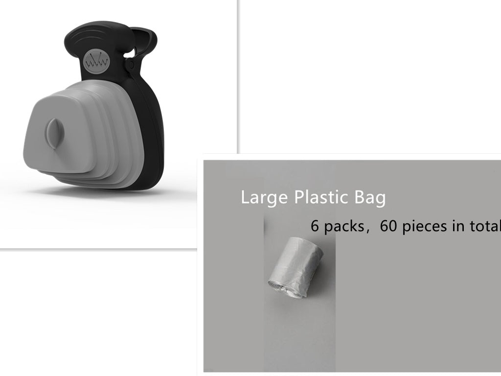 HKM-2470589 Foldable Silicone Poop Bag Dispenser with Travel Spoon for Outdoor Use