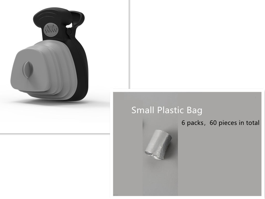 HKM-2470589 Foldable Silicone Poop Bag Dispenser with Travel Spoon for Outdoor Use