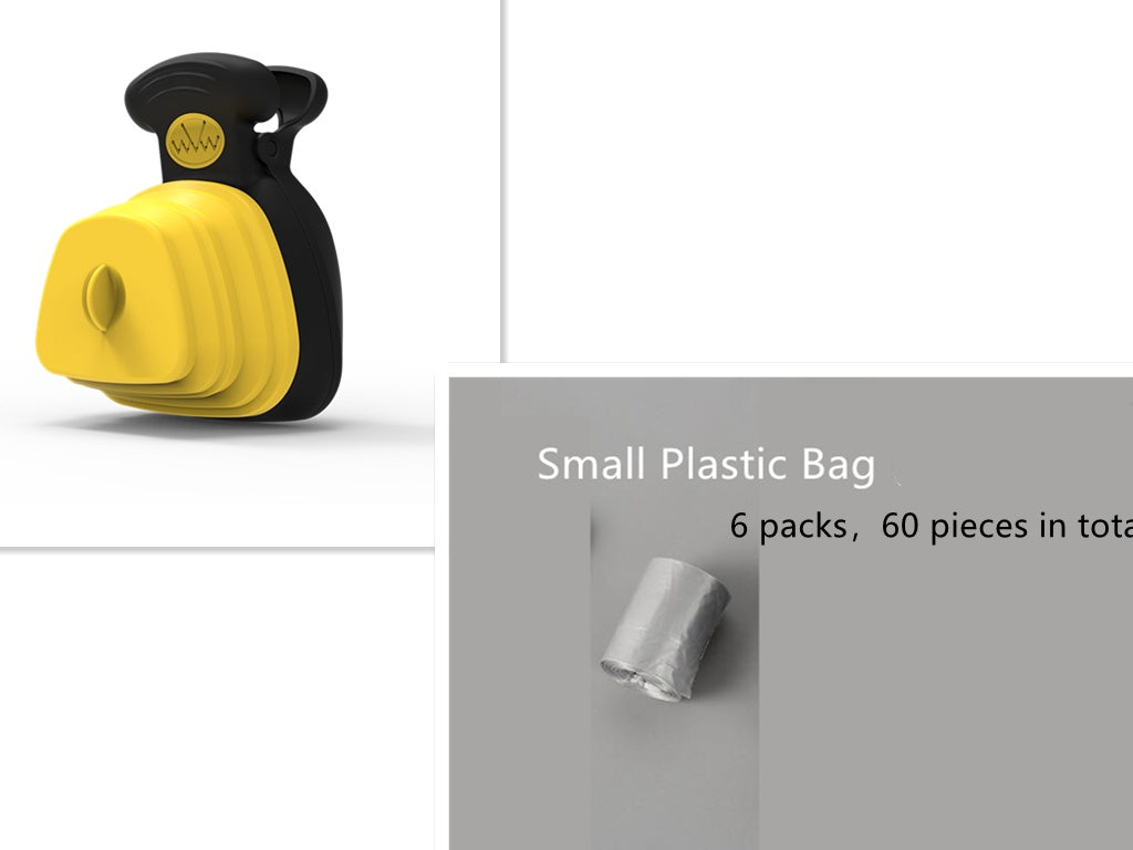 HKM-2470589 Foldable Silicone Poop Bag Dispenser with Travel Spoon for Outdoor Use