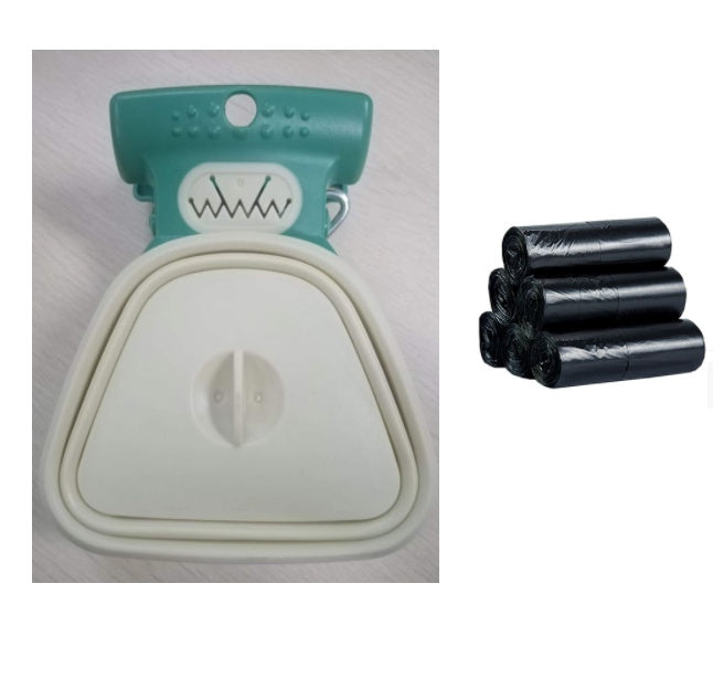 HKM-2470589 Foldable Silicone Poop Bag Dispenser with Travel Spoon for Outdoor Use