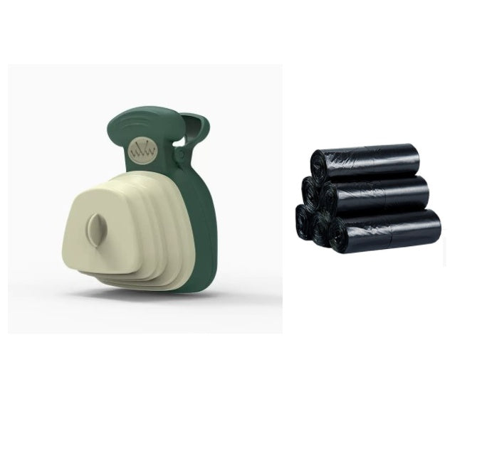 HKM-2470589 Foldable Silicone Poop Bag Dispenser with Travel Spoon for Outdoor Use