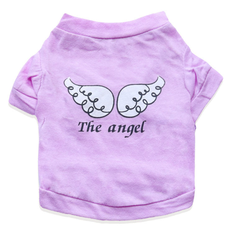 HKM-2472509 Light Green Cotton Jersey T-shirt with Wing Print for Small Dogs