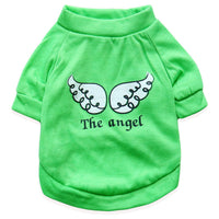 HKM-2472509 Light Green Cotton Jersey T-shirt with Wing Print for Small Dogs