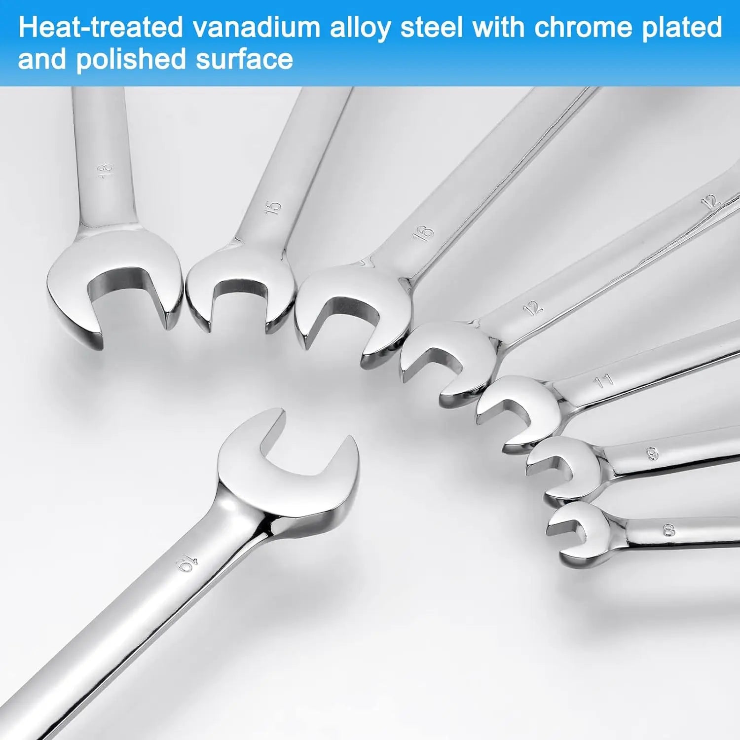 HKM-247315 CR-V Double Head Combination Wrench Set with Metric Torque Spanner and Ratchet Wrench