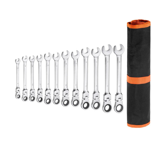 HKM-247315 CR-V Double Head Combination Wrench Set with Metric Torque Spanner and Ratchet Wrench