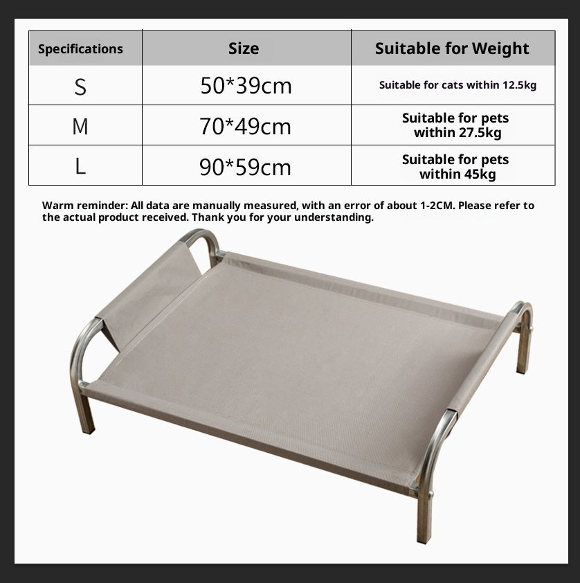 HKM-2474173 Lightweight Steel Frame Pet Camp Bed for Dogs and Cats - Available in Multiple Sizes