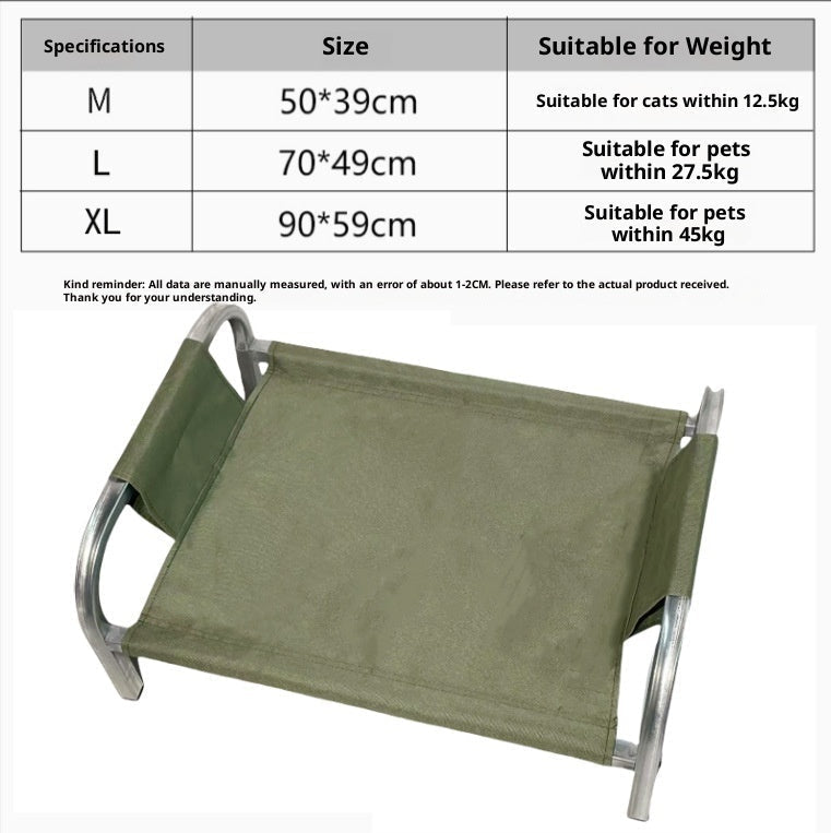 HKM-2474173 Lightweight Steel Frame Pet Camp Bed for Dogs and Cats - Available in Multiple Sizes