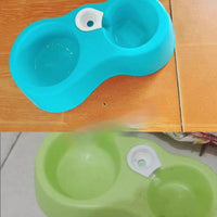 HKM-2474301 Double Bowl Automatic Ceramic Dog Water Bowl with Stainless Steel Cat Dish