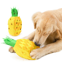 HKM-2474941 Pineapple-Shaped Sniffing Toy for Pets in Yellow, Made of Polar Fleece, 13x30 CM