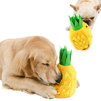 HKM-2474941 Pineapple-Shaped Sniffing Toy for Pets in Yellow, Made of Polar Fleece, 13x30 CM