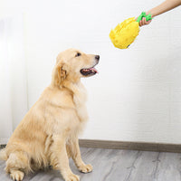 HKM-2474941 Pineapple-Shaped Sniffing Toy for Pets in Yellow, Made of Polar Fleece, 13x30 CM