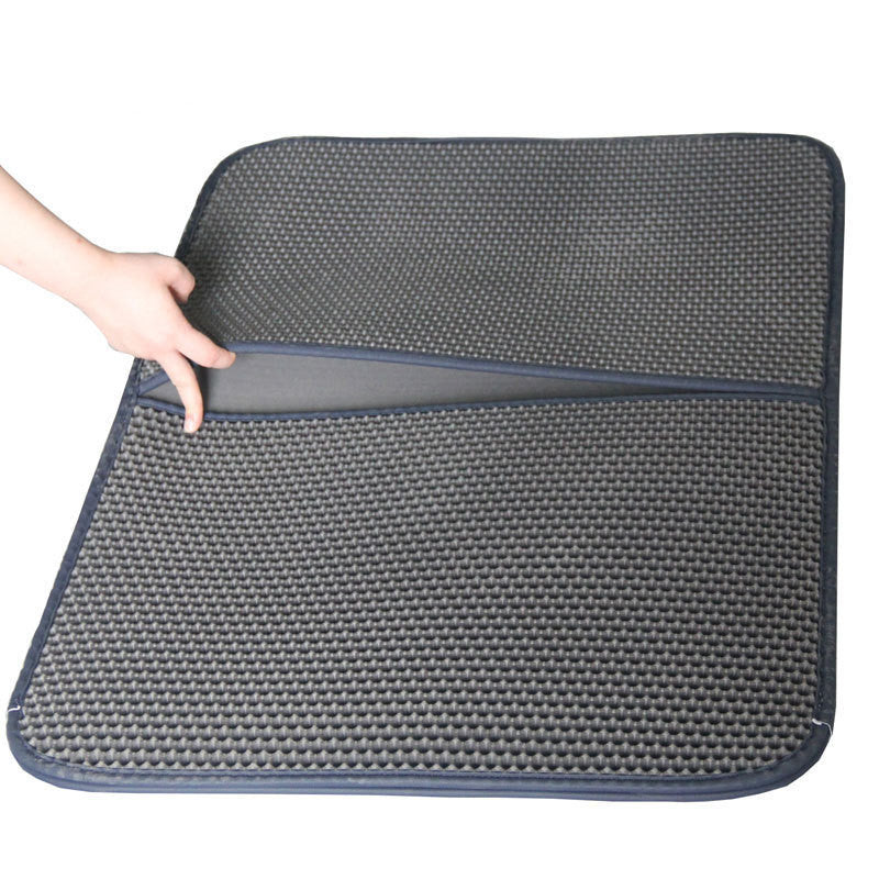 HKM-2475965 Double Layer EVA Splash-proof Cat Litter Filter Pad - 55x70cm, Ideal for Pet Beds and Cages