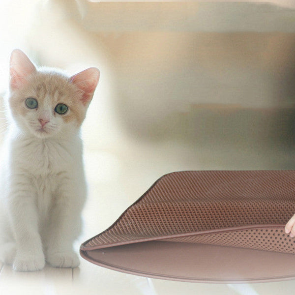 HKM-2475965 Double Layer EVA Splash-proof Cat Litter Filter Pad - 55x70cm, Ideal for Pet Beds and Cages
