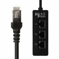 HKM-247635 1 to 3 Socket RJ45 Ethernet Network Splitter with Gold-Plated Needle Core and Thicken PCB Board