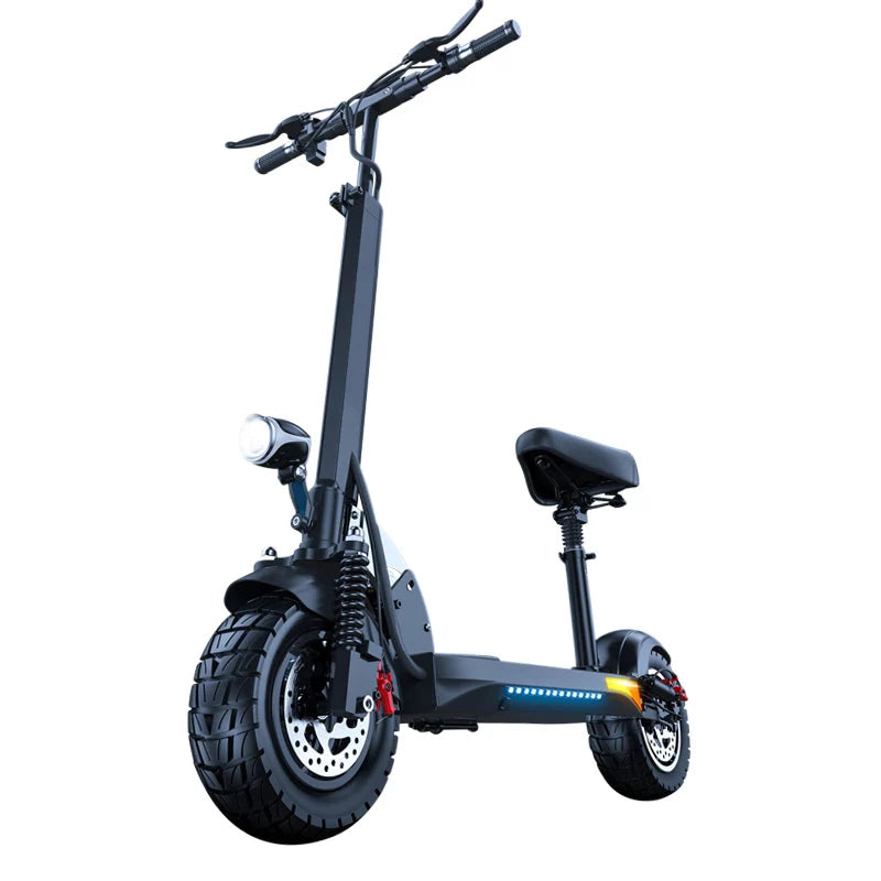 HKM-247635 800W Waterproof Folding Electric Scooter for Adults - 40-60km Range, Max Speed 50km/h, LED Lights, 150kg Capacity