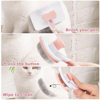 HKM-2477373 Self-Cleaning Slicker Brush for Dogs and Cats - Efficient Pet Hair Removal for All Coat Types