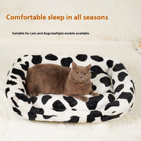 HKM-2478141 Cow Print Medium to Large Dog Pet Bed ¨C Comfortable Cloth Design for Your Furry Friend