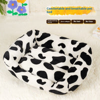 HKM-2478141 Cow Print Medium to Large Dog Pet Bed ¨C Comfortable Cloth Design for Your Furry Friend