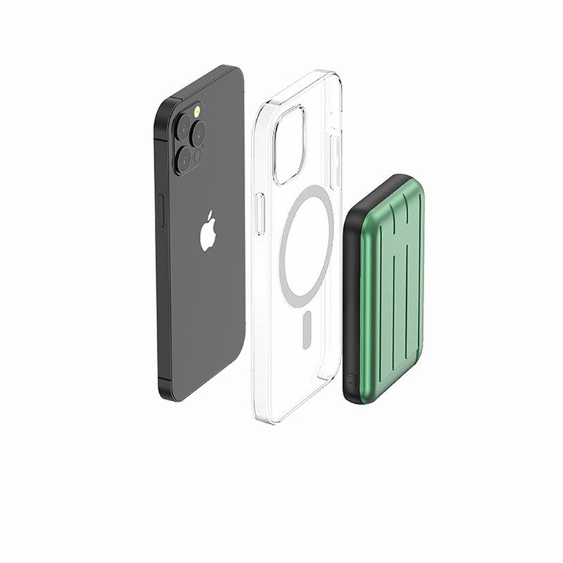 HKM-247827 Magnetic 15W Wireless Power Bank with 5000mAh Capacity - Available in Blue, Green, and Gray