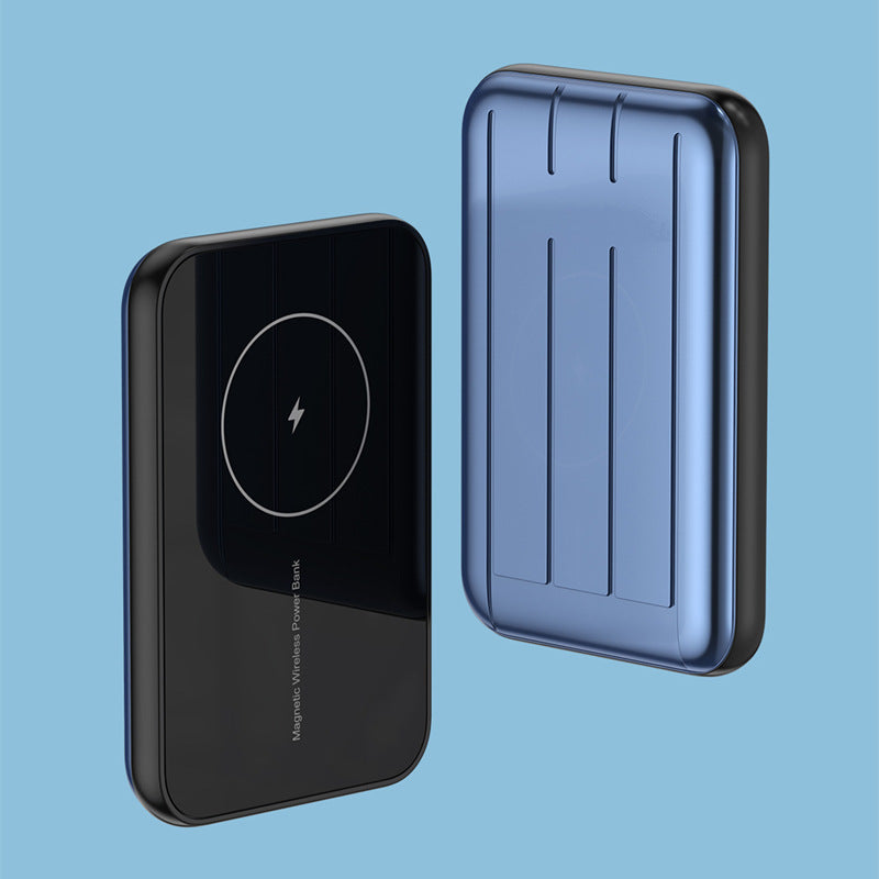 HKM-247827 Magnetic 15W Wireless Power Bank with 5000mAh Capacity - Available in Blue, Green, and Gray