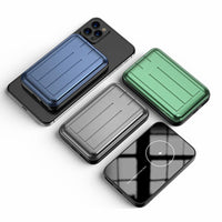 HKM-247827 Magnetic 15W Wireless Power Bank with 5000mAh Capacity - Available in Blue, Green, and Gray