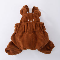HKM-2478653 Cute Bear Corduroy Overalls for Small Dogs - Warm Autumn & Winter Puppy Apparel