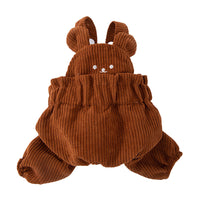 HKM-2478653 Cute Bear Corduroy Overalls for Small Dogs - Warm Autumn & Winter Puppy Apparel