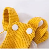 HKM-2478653 Cute Bear Corduroy Overalls for Small Dogs - Warm Autumn & Winter Puppy Apparel