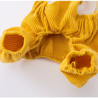 HKM-2478653 Cute Bear Corduroy Overalls for Small Dogs - Warm Autumn & Winter Puppy Apparel