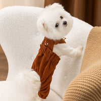 HKM-2478653 Cute Bear Corduroy Overalls for Small Dogs - Warm Autumn & Winter Puppy Apparel
