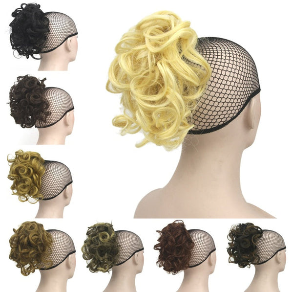 HKM-248019 European and American Short Hair Wigs with High Temperature Fiber, Fluffy Ponytail and Hair Extensions in Various Colors