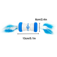HKM-2480701 USB Rechargeable Electric Cat Toy with LED Flashing Rolling Ball and Feather Sticks