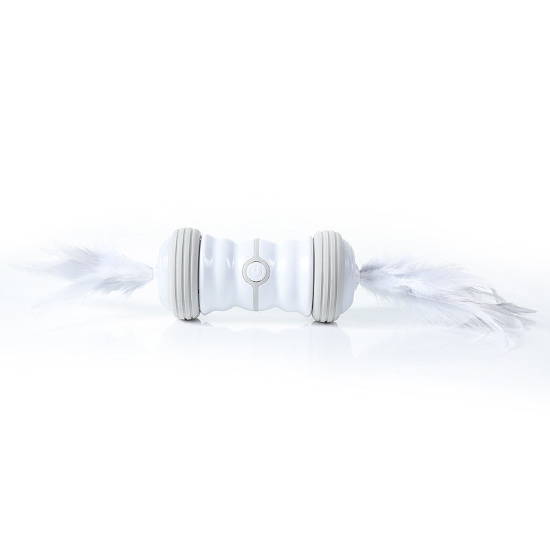 HKM-2480701 USB Rechargeable Electric Cat Toy with LED Flashing Rolling Ball and Feather Sticks