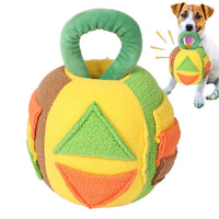 HKM-2481341 Interactive Squeaky Plush Ball Toy for Dogs - Treat Dispenser and Chew Toy, Teeth Cleaning & Engagement
