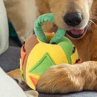 HKM-2481341 Interactive Squeaky Plush Ball Toy for Dogs - Treat Dispenser and Chew Toy, Teeth Cleaning & Engagement