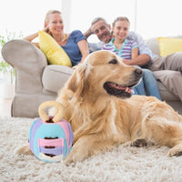 HKM-2481341 Interactive Squeaky Plush Ball Toy for Dogs - Treat Dispenser and Chew Toy, Teeth Cleaning & Engagement