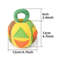 HKM-2481341 Interactive Squeaky Plush Ball Toy for Dogs - Treat Dispenser and Chew Toy, Teeth Cleaning & Engagement