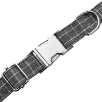HKM-2481853 Plaid Nylon Dog Collar with Adjustable Alloy Socket, Size S/M/L
