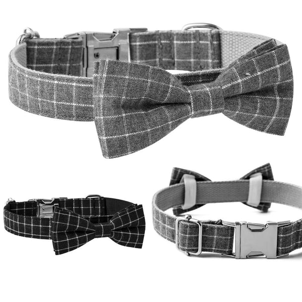 HKM-2481853 Plaid Nylon Dog Collar with Adjustable Alloy Socket, Size S/M/L