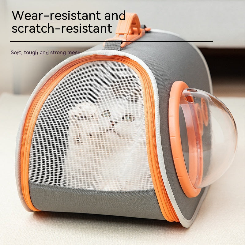 HKM-2482109 Gray Oxford Portable Large Capacity Pet Shoulder Bag - 15 Jin Capacity