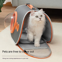 HKM-2482109 Gray Oxford Portable Large Capacity Pet Shoulder Bag - 15 Jin Capacity