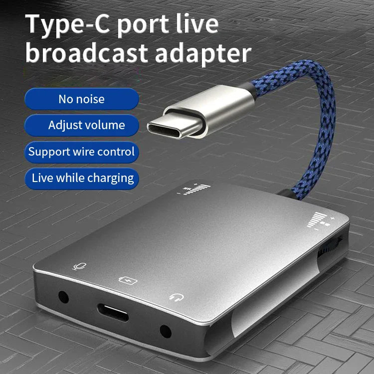 HKM-248339 Type-C to 3.5mm Audio Adapter with Microphone for Live Streaming and Charging