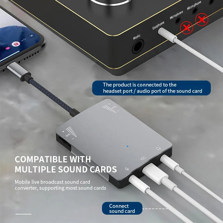 HKM-248339 Type-C to 3.5mm Audio Adapter with Microphone for Live Streaming and Charging