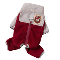HKM-2484413 Cozy Fleece Jumpsuit for Small Dogs - Light Outdoor Color-Blocking Design